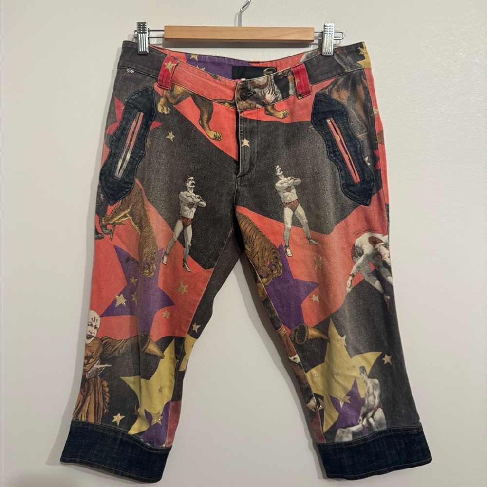 Just Cavalli Multicolor Printed Jacket with Purple Trim